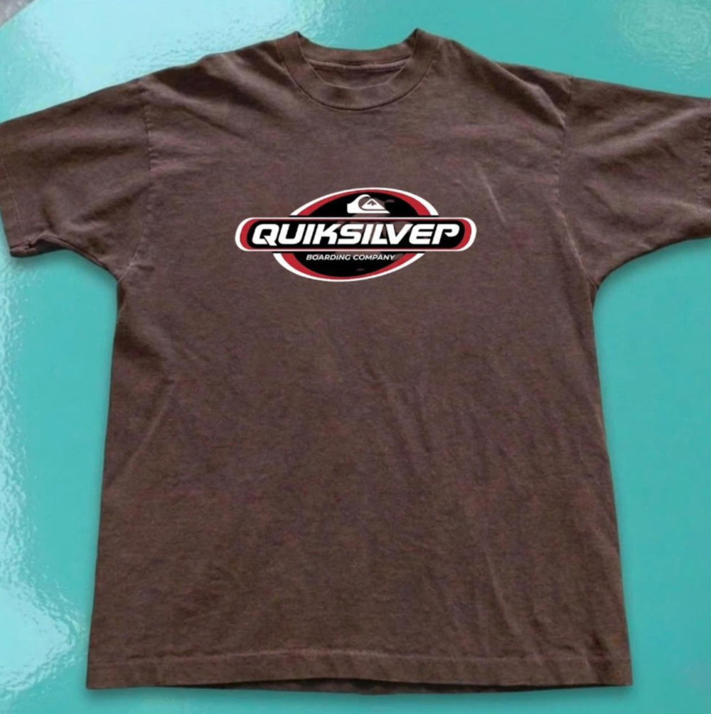 Quiksilver Boarding Company Oval Logo Surf Retro Brown T-Shirt